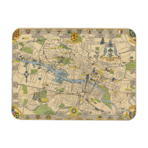 Karte von Glasgow, England Magnet
