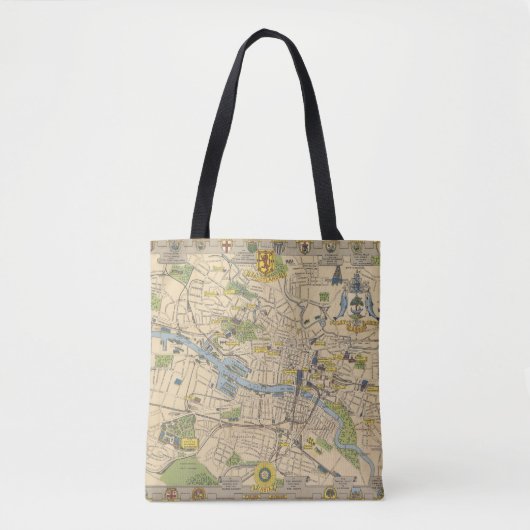 Karte von Glasgow, England Tasche (Vorderseite)