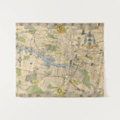 Karte von Glasgow, England Wandteppich (Vorderseite (Horizontal))