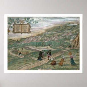 Karte von Granada, von "Civitates Orbis Terrarum", Poster