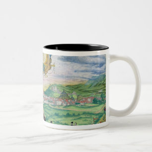 Karte von Granada, von "Civitates Orbis Terrarum" Zweifarbige Tasse