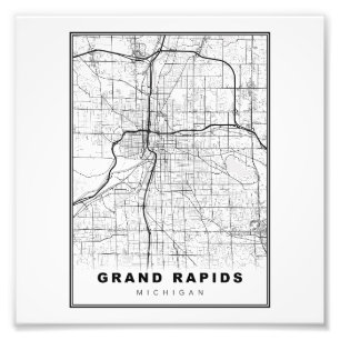 Karte von Grand Rapids Fotodruck
