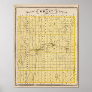 Karte von Grant County Poster