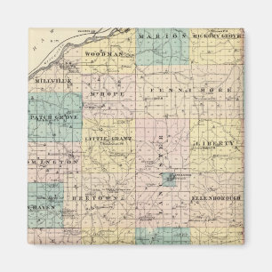 Karte von Grant Landkreis und Dorf Lancaster Magnet