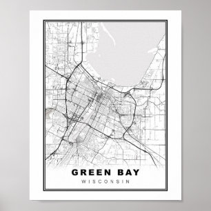Karte von Green Bay Poster