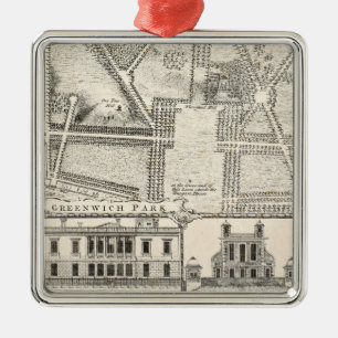 Karte von Greenwich-Park Ornament Aus Metall