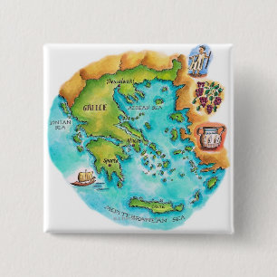 Karte von Griechenland-Inseln Button