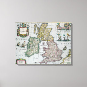 Karte von Großbritannien, 1631 Leinwanddruck