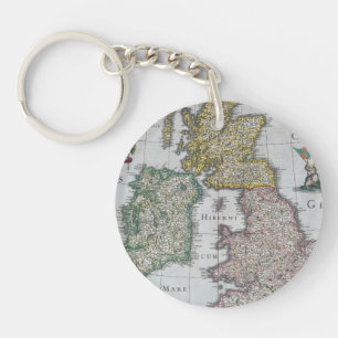 Karte von Großbritannien 1631 Schlüsselanhänger
