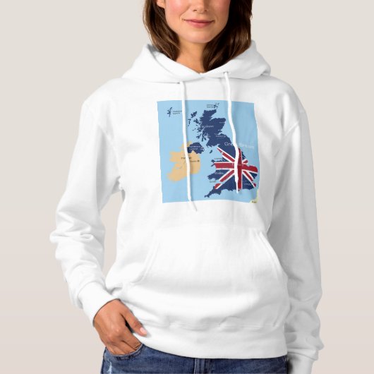 Karte von Großbritannien Hoodie (Vorderseite)