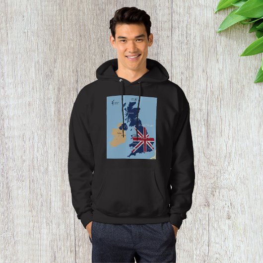 Karte von Großbritannien Mens Hoodie