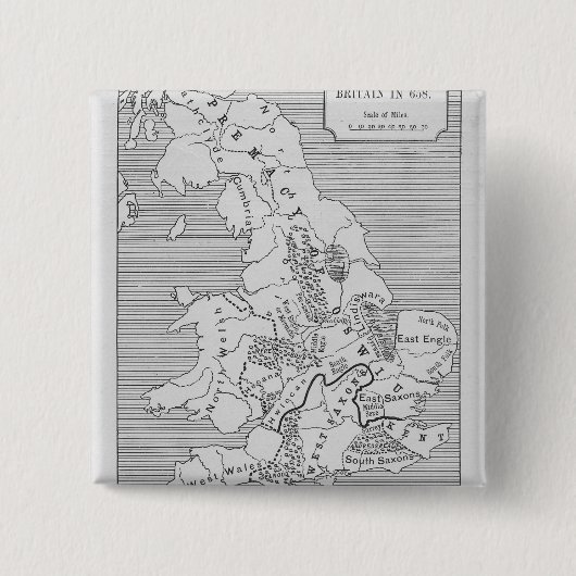 Karte von Großbritannien produzierte durch Button (Vorderseite)