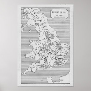 Karte von Großbritannien produzierte durch Poster