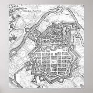 Karte von Hanau, 1636 Poster