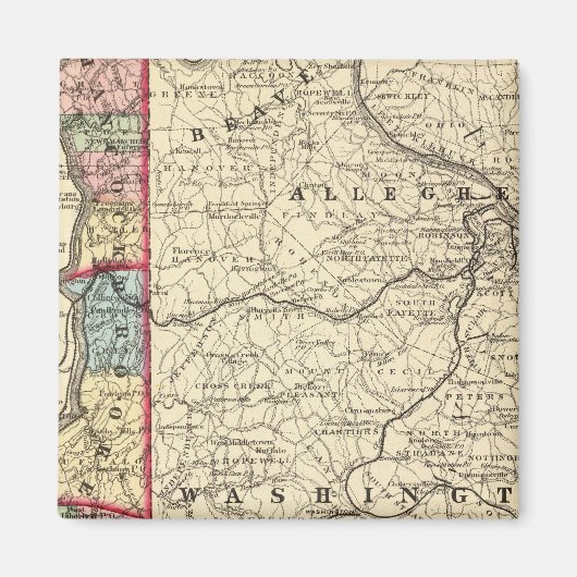 Karte von Hancock, Brooke, Ohio, Marshall-Landkrei Magnet (Vorne)