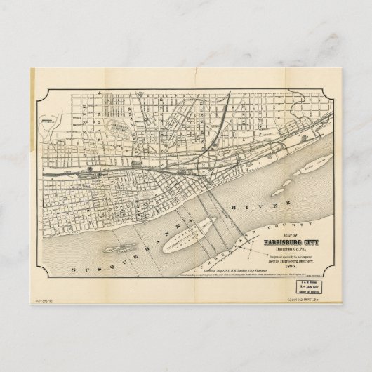 Karte von Harrisburg, Pennsylvania (1895) (Vorderseite)