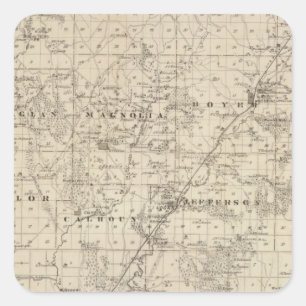 Karte von Harrison County, Staat von Iowa Quadratischer Aufkleber