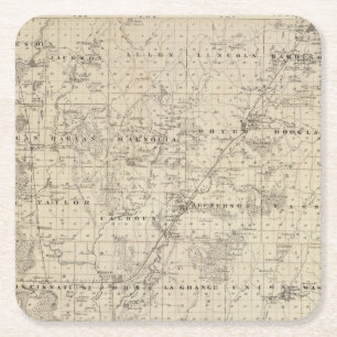 Karte von Harrison County, Staat von Iowa Rechteckiger Pappuntersetzer