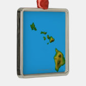 Karte von Hawaii Silbernes Ornament (Rechts)