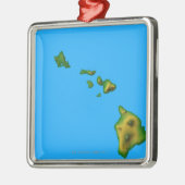 Karte von Hawaii Silbernes Ornament (Links)