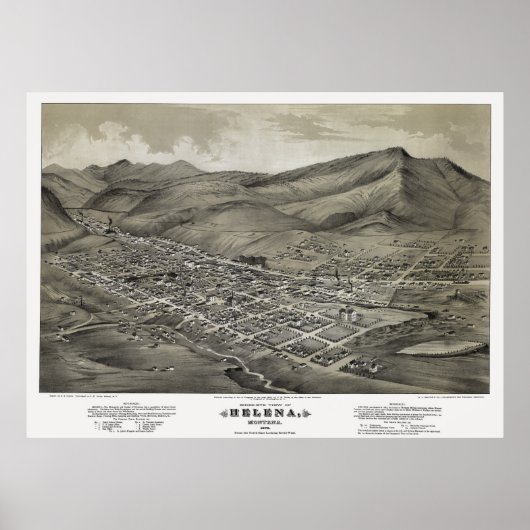 KARTE VON HELENA MONTANA 1875 POSTER (Vorne)