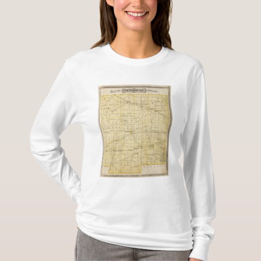 Karte von Hendricks County T-Shirt (Vorderseite)