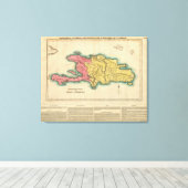 Karte von Hispaniola oder St Domingo Leinwanddruck (Insitu (Holzboden))