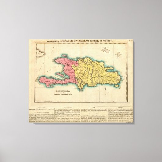 Karte von Hispaniola oder St Domingo Leinwanddruck (Vorderseite)