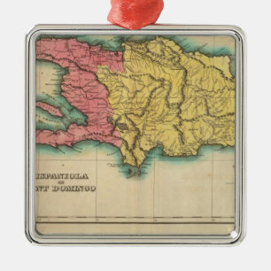 Karte von Hispaniola oder St. Domingo Ornament Aus Metall