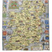Karte von historischem Irland Duschvorhang (Vorderseite)