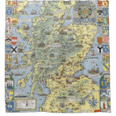 Karte von historischem Schottland Duschvorhang (Vorderseite)