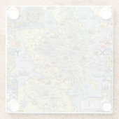 Karte von historischem Schottland Glasuntersetzer (Rückseite)