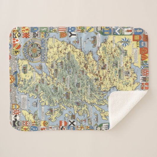 Karte von historischem Schottland Sherpadecke (Vorderseite (Horizontal))