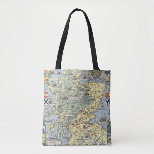 Karte von historischem Schottland Tasche (Vorderseite)