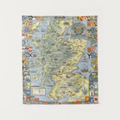Karte von historischem Schottland Wandteppich (Vorderseite)