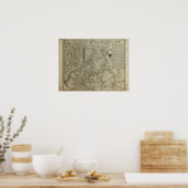 Karte von Holland 1583 - Leo Belgicus Poster (Küche)