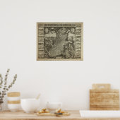 Karte von Holland 1609 - Claes Jansz Visscher Poster (Küche)