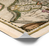 Karte von Holland 1617 - Leo Belgicus Poster (Ecke)