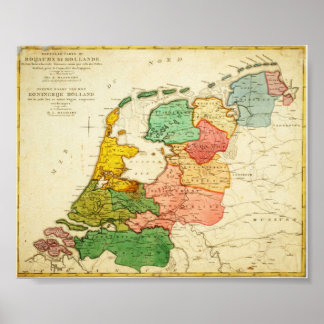 Karte von Holland 1809 - Königreich Holland Poster