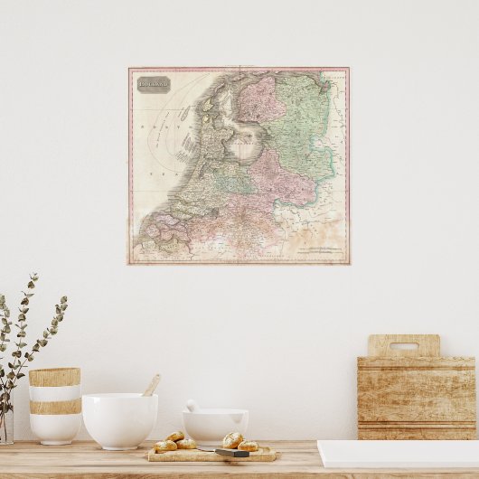 Karte von Holland 1818 - John Pinkerton Poster (Küche)