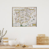 Karte von Iberia aus dem 16. Jahrhundert Poster (Küche)