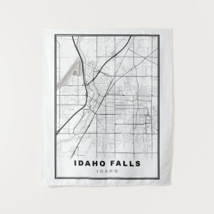 Karte von Idaho Falls Wandteppich