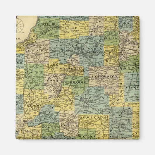 Karte von Illinois 2 Magnet (Vorne)