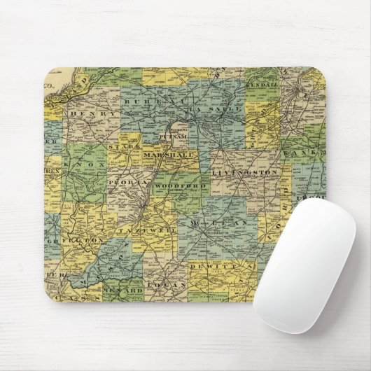 Karte von Illinois 2 Mousepad (Mit Mouse)