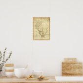 Karte von Illinois 3 Poster (Küche)