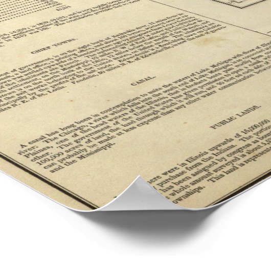 Karte von Illinois Poster (Ecke)