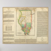 Karte von Illinois Poster (Vorne)