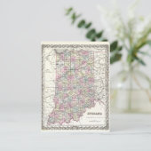 Karte von Indiana. Joseph Hutchins Colton (Stehend Vorderseite)