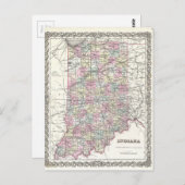Karte von Indiana. Joseph Hutchins Colton (Vorne/Hinten)