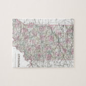 Karte von Indiana. Joseph Hutchins Colton Puzzle (Horizontal)